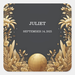 Adventure Passport Boarding Pass Vrijgezellenfeest Vierkante Sticker