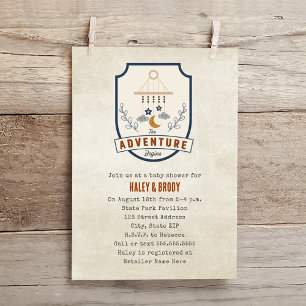 Adventure Patch Neutral Baby shower Kaart