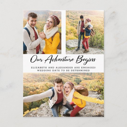 Adventure Photo Verloving Announcement Briefkaart (Voorkant)