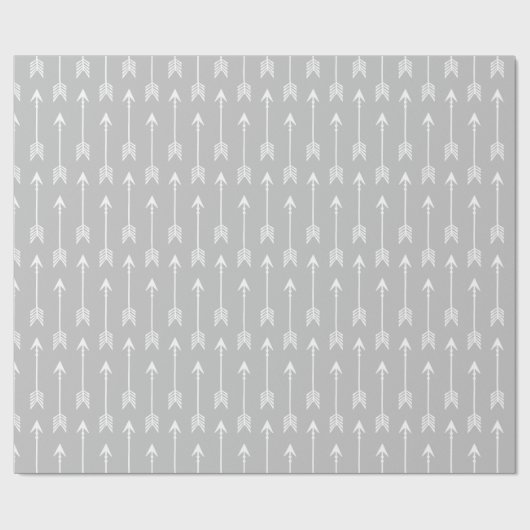 Adventure pijlen grijs en wit cadeaupapier (Vlak)