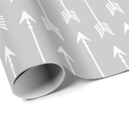 Adventure pijlen grijs en wit cadeaupapier