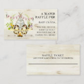 Adventure Pink Girl Hedégel Teepee Diaper Raffle Informatiekaartje (Voorkant / Achterkant)