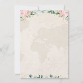 Adventure Pink Gold Floral Travel Baby shower Kaart (Achterkant)