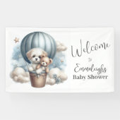 Adventure Puppy Beer Ballon Baby shower Welkom Spandoek (Horizontaal)