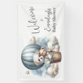 Adventure Puppy Beer Ballon Baby shower Welkom Spandoek (Verticaal)