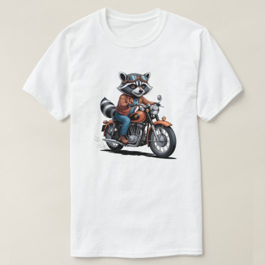 Adventure Raccoon Biker Classic Motorcycle Graphic T-shirt (Design voorkant)
