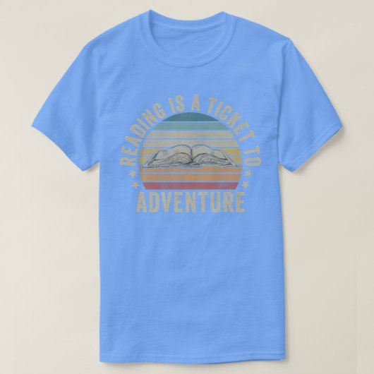 Adventure reading Book Lover Librarian Book lezen T-shirt (Design voorkant)