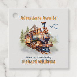 Adventure Retirement Vintage Train Mountains  Bedankjes Labels