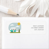 Adventure Retro Camper Turquoise Boy Baby shower Etiket (Insitu)