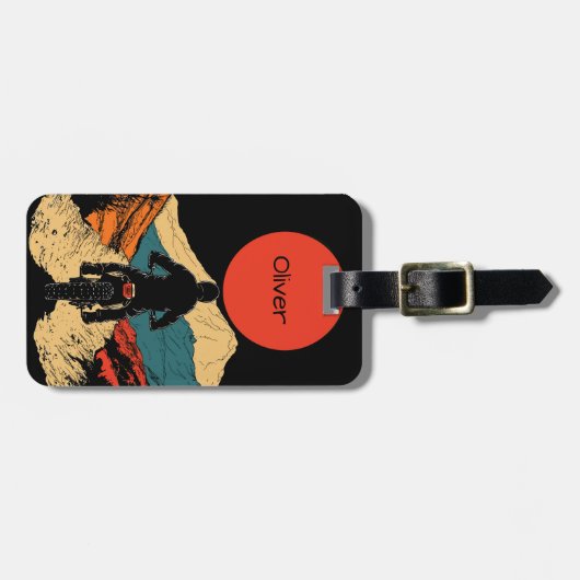 Adventure Rider Illustration Bagagelabel (Voorkant horizontaal)