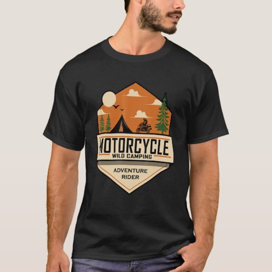 Adventure Rider Motorbike Wild Camping Off Road Mo T-shirt (Voorkant)