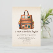 Adventure rugzak + flessen Woodland Baby shower Kaart (Staand voorkant)