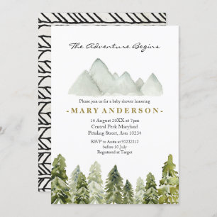 Adventure Rustic Boho Forest baby shower Kaart