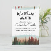 Adventure Rustic Forest Baby shower Kaart (Staand voorkant)