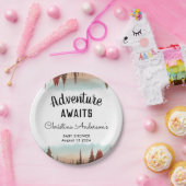 Adventure Rustic Forest Baby shower Papieren Bordje (Feest)