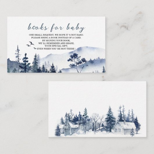 Adventure Rustic Forest Montation Waterverf baby Informatiekaartje (Voorkant / Achterkant)