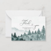 Adventure Rustic Forest Montation Waterverf bedank Notitiekaartje (Voorkant)