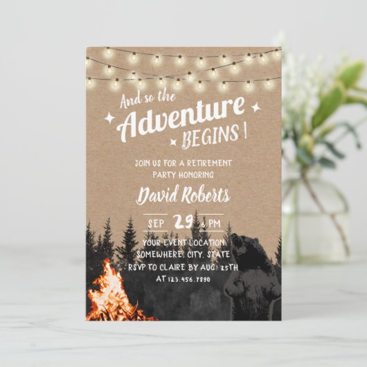 Adventure Rustic Kraft Beer Forest Retirement Kaart (Staand voorkant)