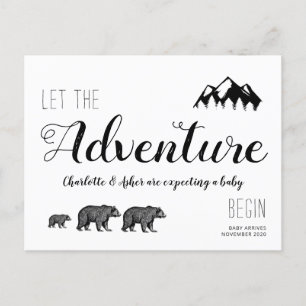 Adventure Rustic Walking Woodland Beren Zwangersch Aankondigingskaart