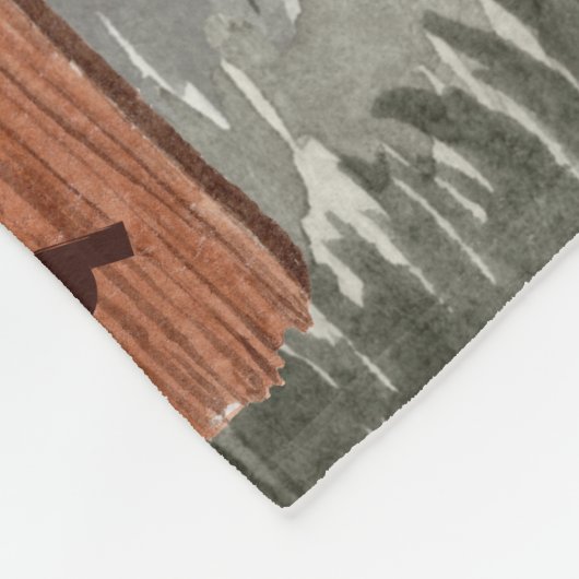 Adventure Rustic Wood & Tree Waterverf Mijlsteen Fleece Deken (Hoek)