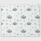 Adventure Schattige Aviation Beer Blue Plane Cadeaupapier (Vlak)