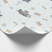 Adventure Schattige Aviation Beer Blue Plane Cadeaupapier (Hoek)