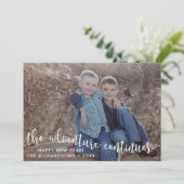 Adventure Script-fotokaart voor nieuwjaar Feestdagenkaart (Staand voorkant)