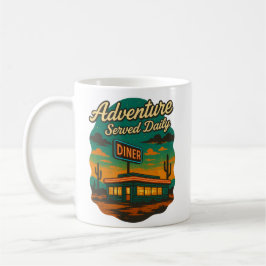 Adventure Served Daily Retro Diner Print Koffiemok