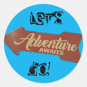 Adventure  Sign Familiereis Ronde Sticker