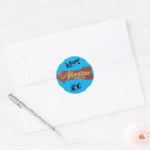Adventure  Sign Familiereis Ronde Sticker (Envelop)