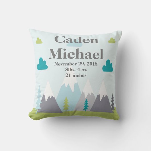 Adventure/Snow Capped Mountains Baby Pillow Kussen (Voorkant)