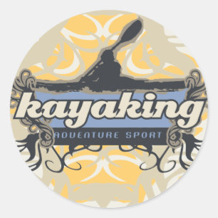 Adventure Sport Kayaking Tshirts en Gifts Ronde Sticker