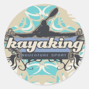 Adventure Sport Kayaking Tshirts en Gifts Ronde Sticker