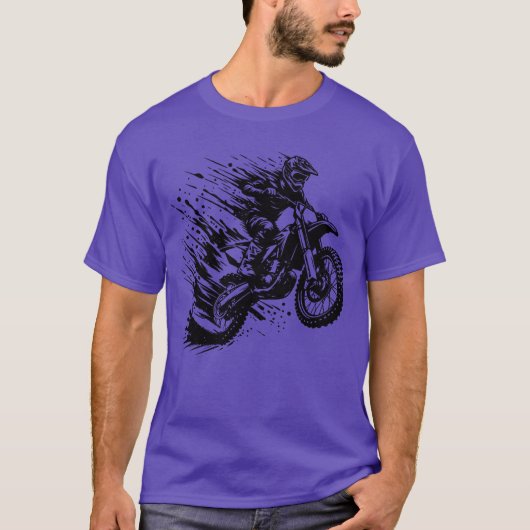 Adventure Sport Motocross Hobby Style Drawing frie T-shirt (Voorkant)