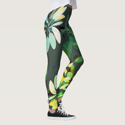 Adventure Style Heldergroene afdruk Leggings (Rechts)