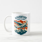 Adventure Takes Flight Retro Air Travel Koffiemok (Links)