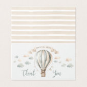 Adventure Teddy Baby shower Opvouwbaar Dank u Kaart (Buitenkant ongevouwen)