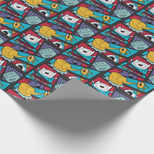 Adventure-tijd | Afbeelding van het Actiepanel Cadeaupapier (Hoek)