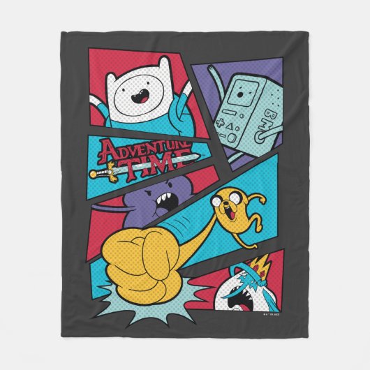 Adventure-tijd | Afbeelding van het Actiepanel Fleece Deken (Voorkant)