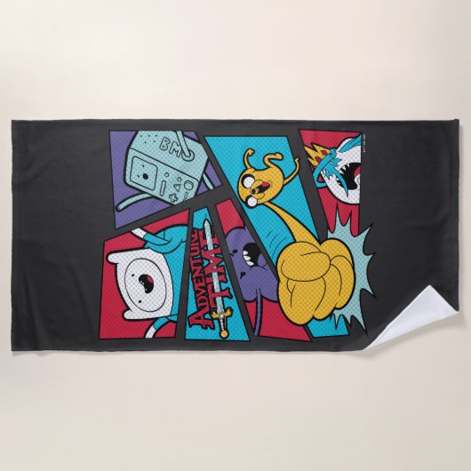 Adventure-tijd | Afbeelding van het Actiepanel Strandlaken (Voorkant)