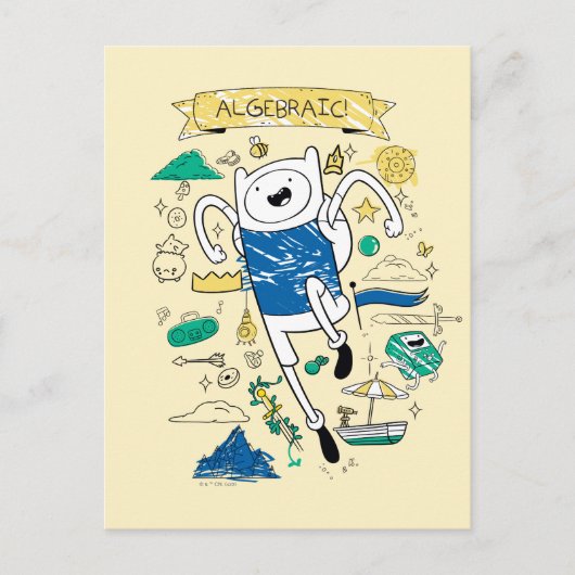 Adventure-tijd | "Algebraic" Finn Sketch Briefkaart (Voorkant)
