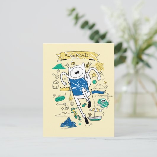 Adventure-tijd | "Algebraic" Finn Sketch Briefkaart (Staand voorkant)