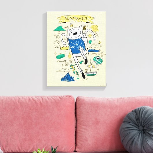 Adventure-tijd | "Algebraic" Finn Sketch Canvas Afdruk (Insitu (Woonkamer))