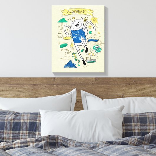 Adventure-tijd | "Algebraic" Finn Sketch Canvas Afdruk (Insitu (Slaapkamer))