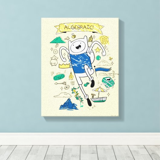 Adventure-tijd | "Algebraic" Finn Sketch Canvas Afdruk (Insitu (Houten vloer))