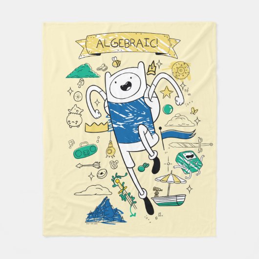 Adventure-tijd | "Algebraic" Finn Sketch Fleece Deken (Voorkant)