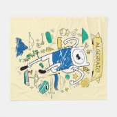 Adventure-tijd | "Algebraic" Finn Sketch Fleece Deken (Voorkant (Horizontaal))