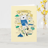 Adventure-tijd | "Algebraic" Finn Sketch Kaart (Gele Bloem)