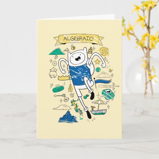 Adventure-tijd | "Algebraic" Finn Sketch Kaart (Gele Bloem)