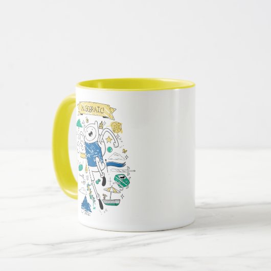 Adventure-tijd | "Algebraic" Finn Sketch Mok (Voorkant links)